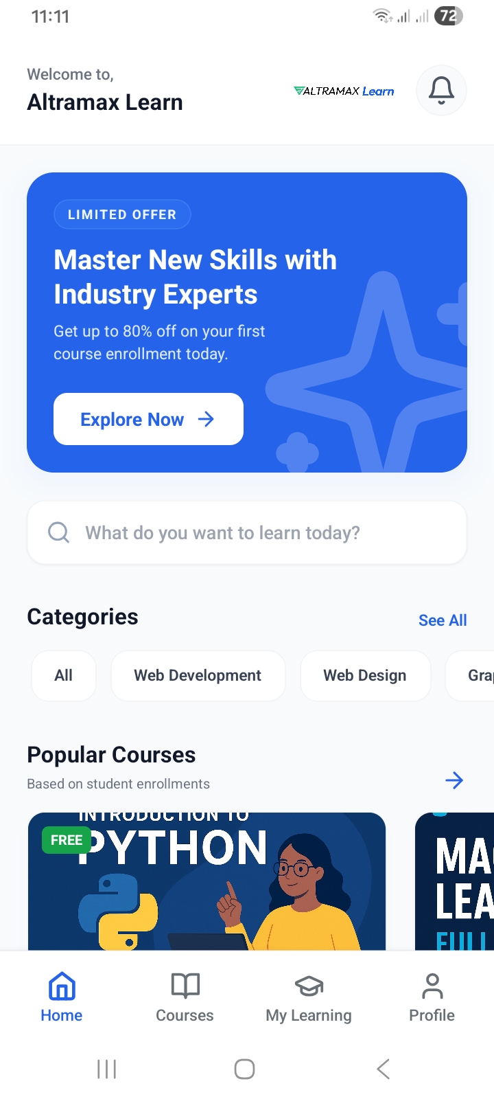 Altramax Learn Platform Preview